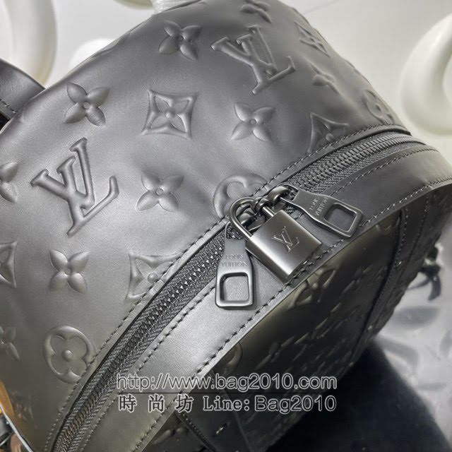 Louis Vuitton新款男包 M57959 路易威登Armand双肩包 Monogram Seal牛皮 LV黑色男士后背包  ydh4215